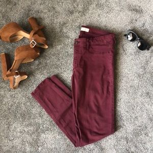 Abercrombie & Fitch | Maroon / Wine Skinny Jeans